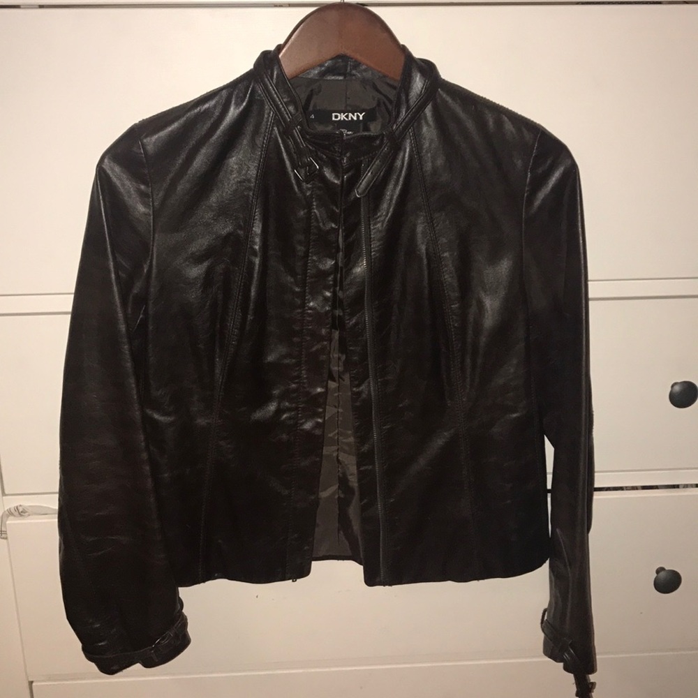 DKNY Brown Leather Jacket